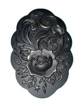 Witch Casket Black Rose Plaque with Poem Wall Hanging